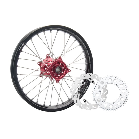Tusk Impact Complete Rear Wheel Package 19 X 2.15 Black Rim/Silver Spoke/Red Hub for Yamaha Wr450F 2003-2009,2011-2026