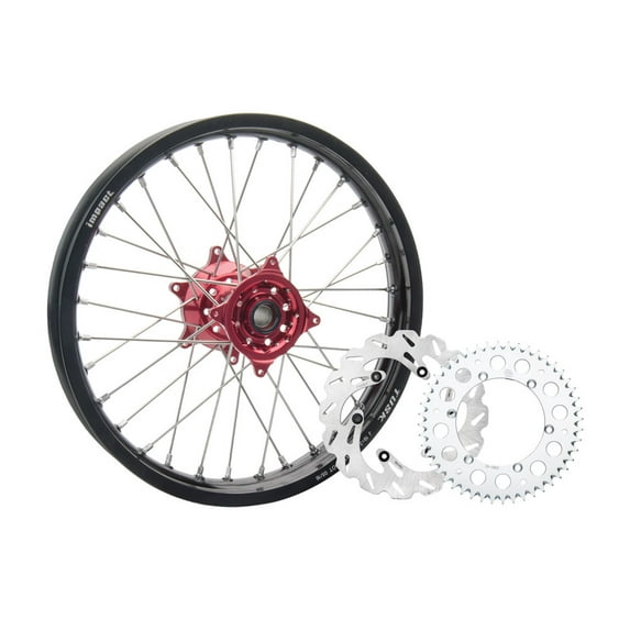 Tusk Impact Complete Rear Wheel Package 19 X 2.15 Black Rim/Silver Spoke/Red Hub for Yamaha Yz250Fx 2015-2018