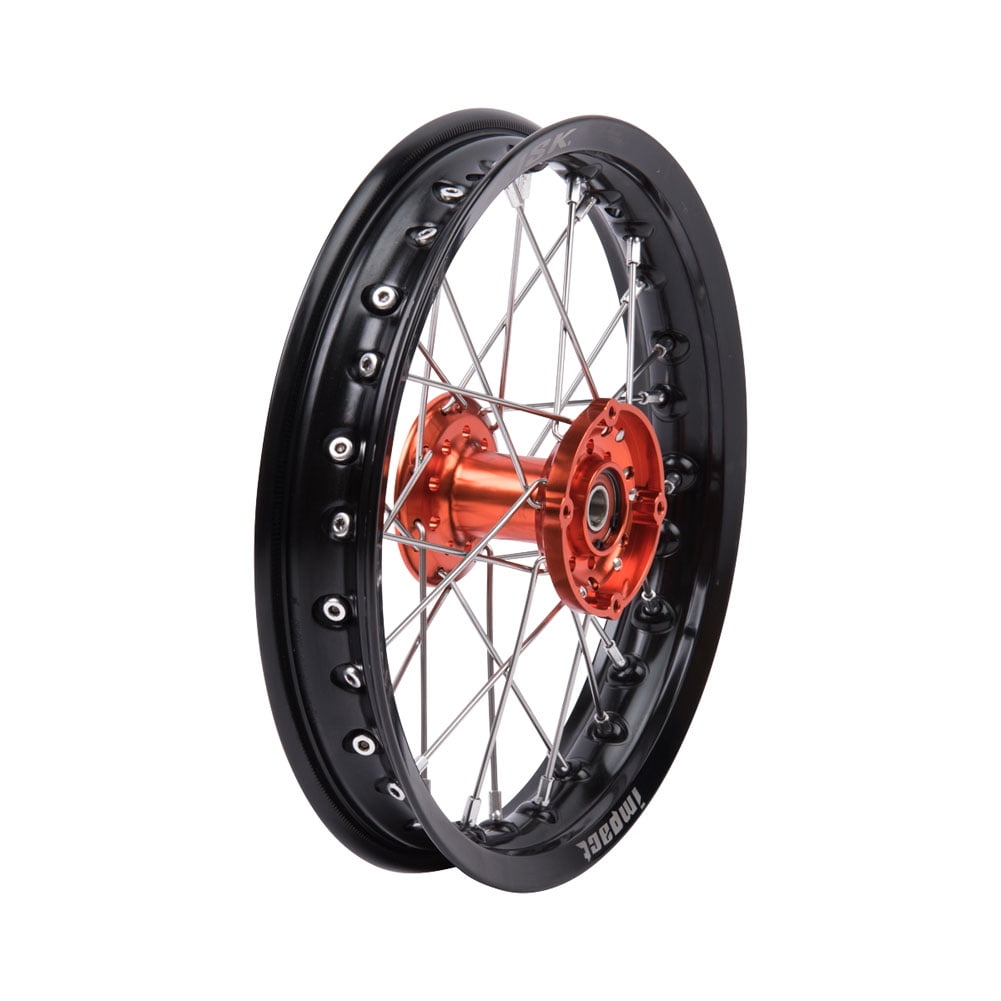 Tusk Impact Complete Wheel - Front 12 x 1.60 Black Rim/Silver Spoke ...