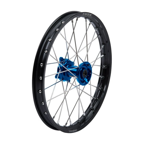 Tusk Impact Complete Wheel - Front 17 x 1.40 Black Rim/Silver Spoke/Blue Hub