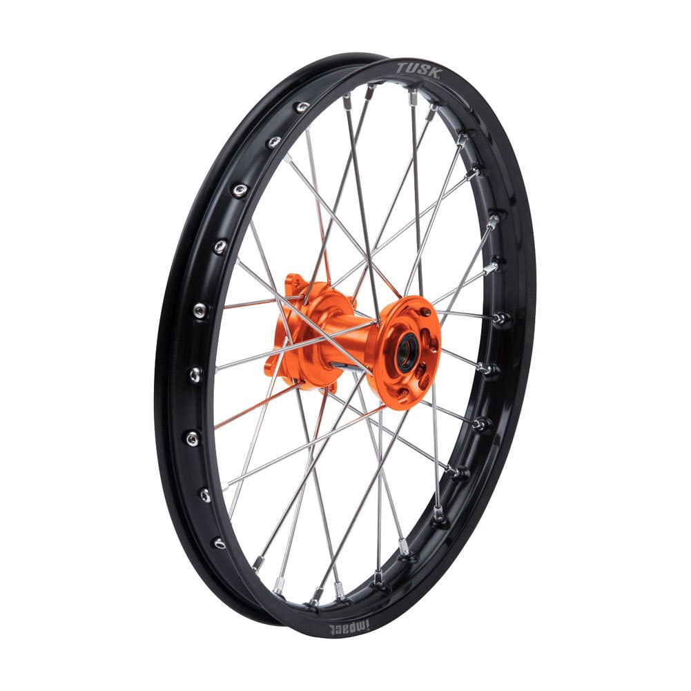 Tusk Impact Complete Wheel - Front 17 x 1.40 Black Rim/Silver Spoke ...