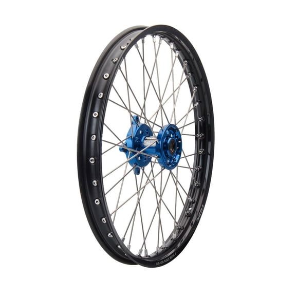 Tusk Impact Complete Wheel - Front 21 x 1.60 Black Rim/Silver Spoke/Blue Hub For GASGAS MC 250 2022-2023