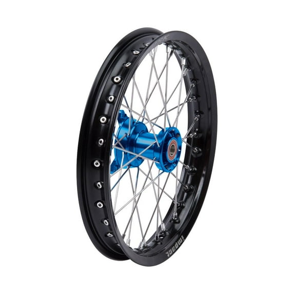 Tusk Impact Complete Wheel - Front 21 x 1.60 Black Rim/Silver Spoke/Blue Hub For Sherco 125 SE-R Factory 2017