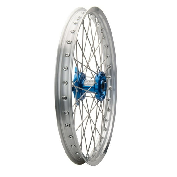 Tusk Impact Complete Wheel - Front 21 x 1.60 Silver Rim/Silver Spoke/Blue Hub For Yamaha YZ125 1999-2022