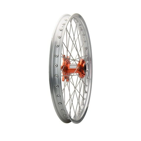 Tusk Impact Complete Wheel - Front 21 x 1.60 Silver Rim/Silver Spoke/Orange Hub For KTM 250 SX-F Factory Edition 2015-2017