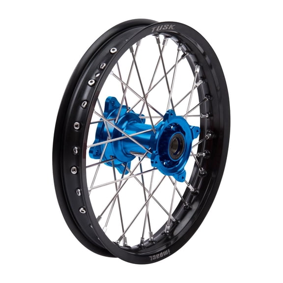 Tusk Impact Complete Wheel - Rear 16 X 1.85 Black Rim/Silver Spoke/Blue Hub for Ktm 85 Sx 19/16 2020