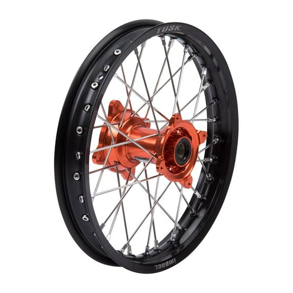 Tusk Impact Complete Front and Rear Wheel 1.40 x 19 / 1.85 x 16 Black Rim/Silver Spoke/Blue Hub For Husqvarna TC 85 19/16 2021-2024