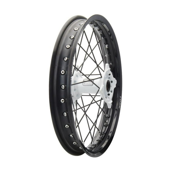 TUSK Impact Complete Wheel - Rear 18 x 2.15 Black Rim/Black Spoke/White Hub for Yamaha YZ250 50TH Anniversary Edition 2024