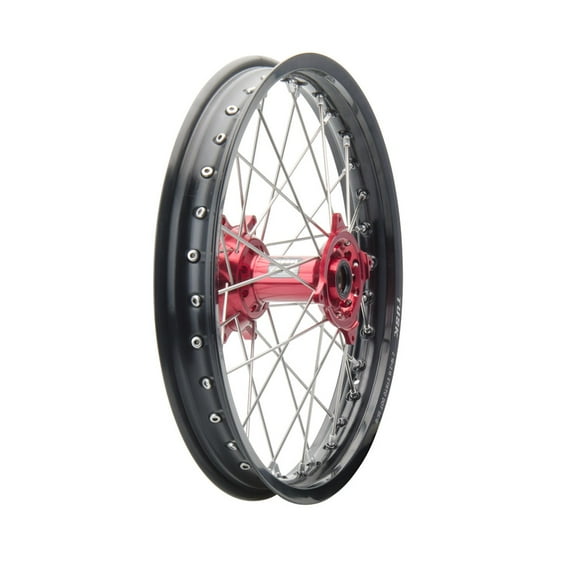 Tusk 01-Hr13-215-18-16 Impact Complete Wheel - Rear 18 X 2.15 Black Rim/Silver Spoke/Red Hub