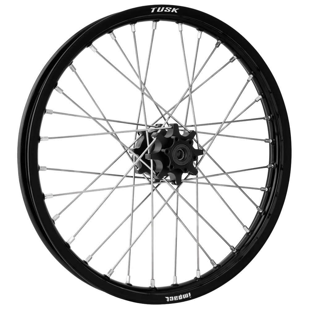 Tusk Impact Complete Wheel - Rear 19 x 1.60 Black Rim/Silver Spoke ...