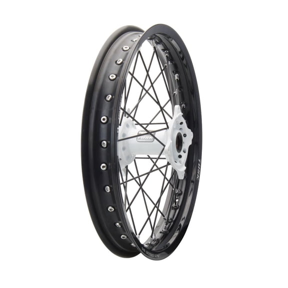 Tusk Impact Complete Wheel - Rear 19 X 2.15 Black Rim/Black Spoke/White Hub for Gasgas Mc 250F Factory Edition 2023-2024