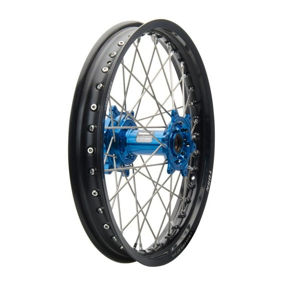 Tusk Impact Complete Wheel - Rear 19 X 2.15 Black Rim/Silver Spoke/Blue Hub for Ktm 150 Xc 2010-2015