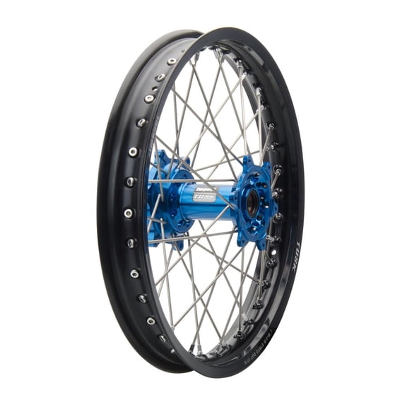 Tusk Impact Complete Wheel - Rear 19 X 2.15 Black Rim/Silver Spoke/Blue Hub for Ktm 525 Xc-F 2006-2007