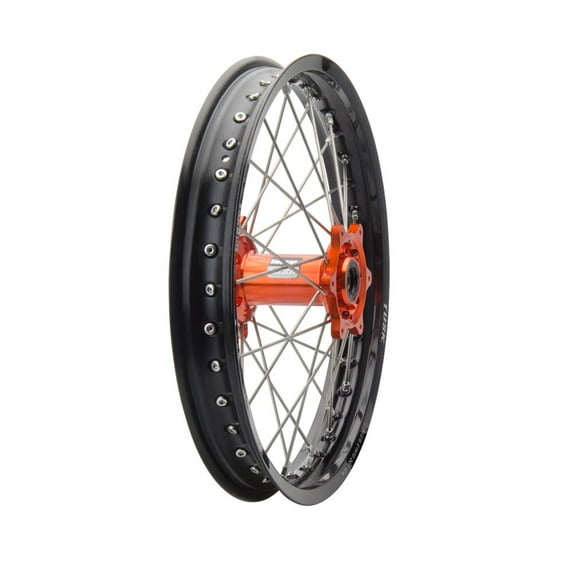 Tusk Impact Complete Wheel - Rear 19 X 2.15 Black Rim/Silver Spoke/Orange Hub for Ktm 250 Sx-F Factory Edition 2015-2017