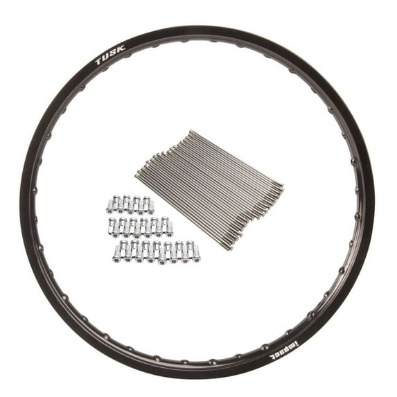 Tusk Impact Front Rim and Spoke Kit 21 x 1.60 Black For KTM 300 XC 2008-2019