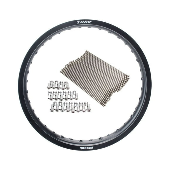 Tusk Impact Rear Rim and Spoke Kit 18 x 2.15 Black For KTM 500 EXC 2012-2016