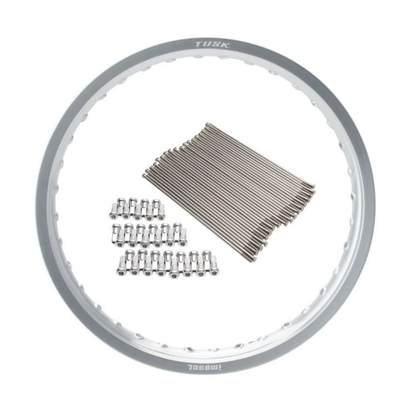 Tusk Impact Rear Rim and Spoke Kit 19 x 2.15 Silver For Honda CRF450RX 2017-2022