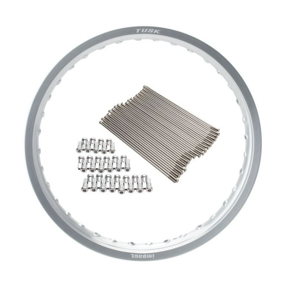 Tusk Impact Rear Rim and Spoke Kit 19 x 2.15 Silver For KTM 200 XC 2006-2009