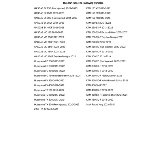 Tusk Impact Supermoto Replacement Rear Wheel Spacer Kit For Husqvarna TX 300 (Fuel Injected) 2020-2022