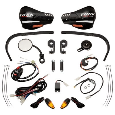 Tusk Motorcycle Enduro Lighting Kit with Handguard Turn Signals without Taillight with Black Wrap Around Handguards For Husqvarna TE 300 Rockstar Edition (Fuel Injected) 2021-2022