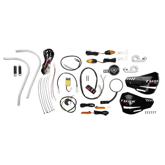 Tusk Motorcycle Enduro Lighting Kit with Handguard Turn Signals without Taillight with Silver Wrap Around Handguards For GASGAS EC 300 (Fuel Injected) 2021-2023