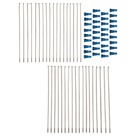 Tusk Motorcycle Spoke Kit - Front 21" Silver Spoke/Blue Nipple for Sherco 300 Sef-R 2016-2017