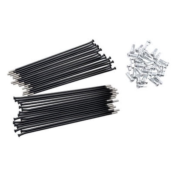 Tusk Motorcycle Spoke Kit - Rear 18" Black Spoke/Silver Nipple For GASGAS ES 350 2024