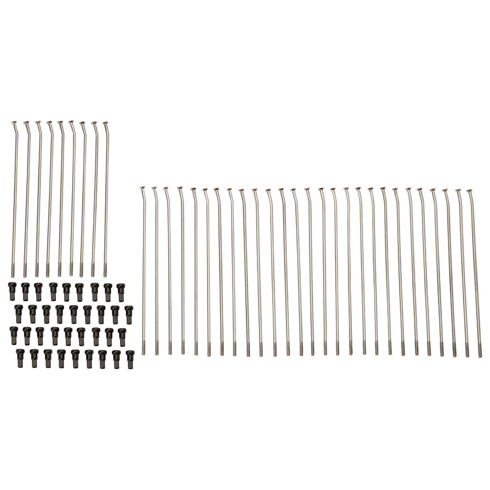 Tusk Motorcycle Spoke Kit Rear 18" Silver Spoke/Black Nipple For