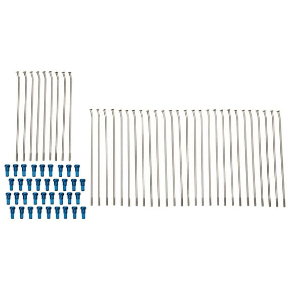 Tusk Motorcycle Spoke Kit - Rear 18" Silver Spoke/Blue Nipple For SHERCO 450 SEF-R Six Days 2017