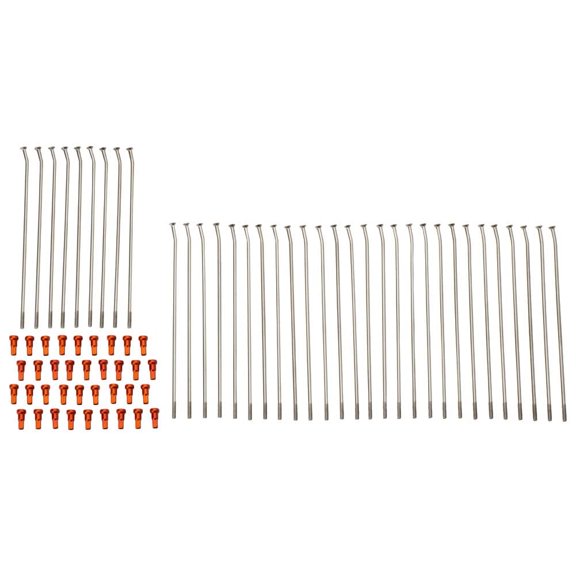 Tusk Motorcycle Spoke Kit - Rear 18" Silver Spoke/Orange Nipple For SHERCO 450 SCF Cross Country 2019-2020