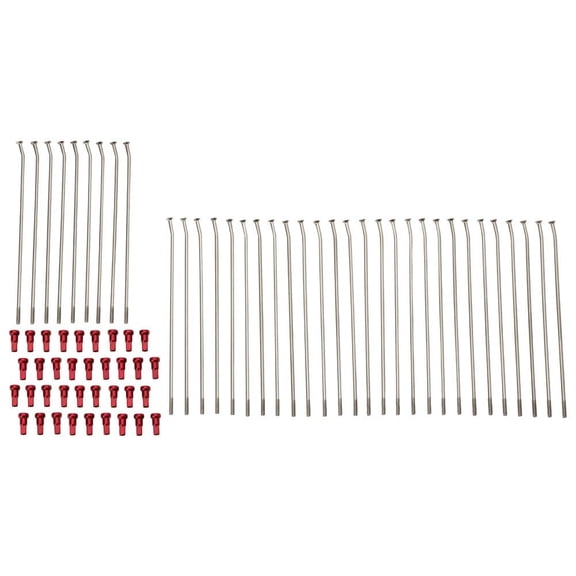 Tusk Motorcycle Spoke Kit - Rear 18" Silver Spoke/Red Nipple For SHERCO 450 SEF Factory 2018-2023