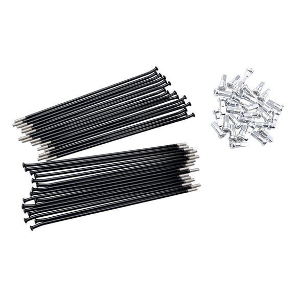 Tusk Motorcycle Spoke Kit - Rear 19" Black Spoke/Silver Nipple For KTM 144 SX 2007-2008