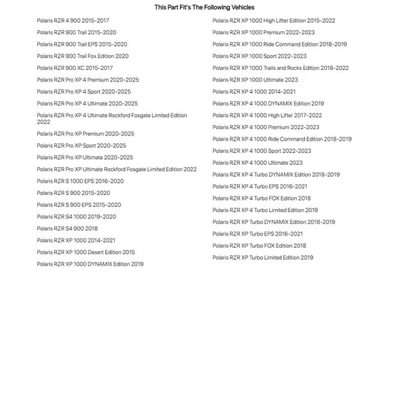 Tusk Overhead Storage Bag Black for Polaris Rzr Xp Turbo Eps 2016-2021