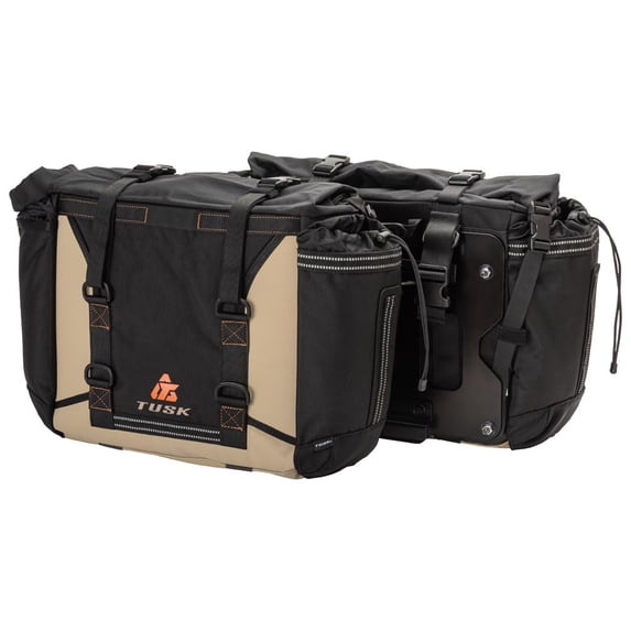Tusk Pannier Racks With Olympus Pannier Bags Black/Tan For Honda CRF450RL 2021-2024