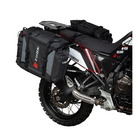 Tusk Pannier Racks With Olympus Pannier Bags Black/Grey For Kawasaki KLR650 ABS 2022-2024