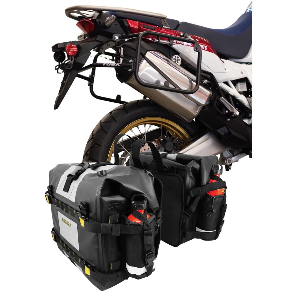 Tusk Pannier Racks with Nelson Rigg Hurricane Dry Saddlebags Black