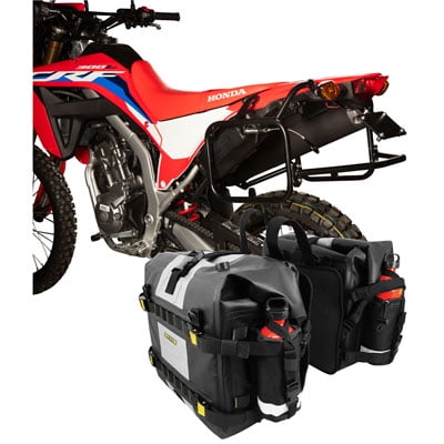 Tusk Pannier Racks with Nelson Rigg Hurricane Dry Saddlebags Black