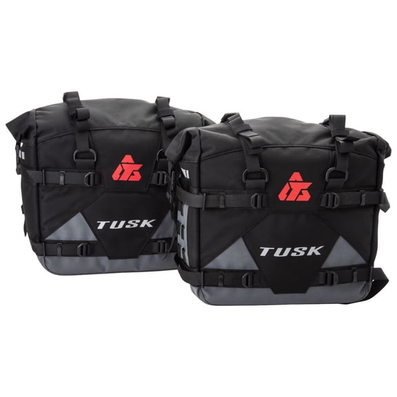 Tusk 2032160056-8aa15d Pannier Racks with Tusk Pilot Pannier Bags and Bottle Holders Black/Grey For BMW R1200GS 2013-2016