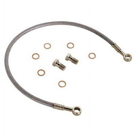Tusk Rear ATV Steel Braided Brake Line Standard Length Silver -Fits: Arctic Cat DVX 400 2004-2008