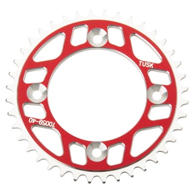 Tusk Rear Aluminum Sprocket 40 Tooth Red