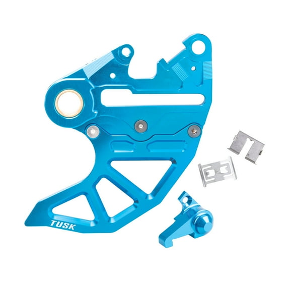 Tusk Rear Brake Caliper Support w/ Brake Disc Guard Blue For Husqvarna FE 350 S 2020-2022