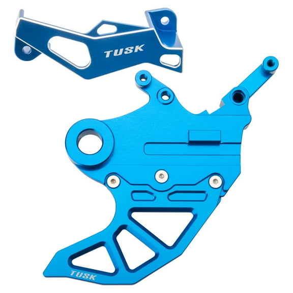 Tusk Rear Brake Caliper Support w/ Brake Disc Guard & Caliper Guard Kit Blue For YAMAHA YZ125 2006-2022