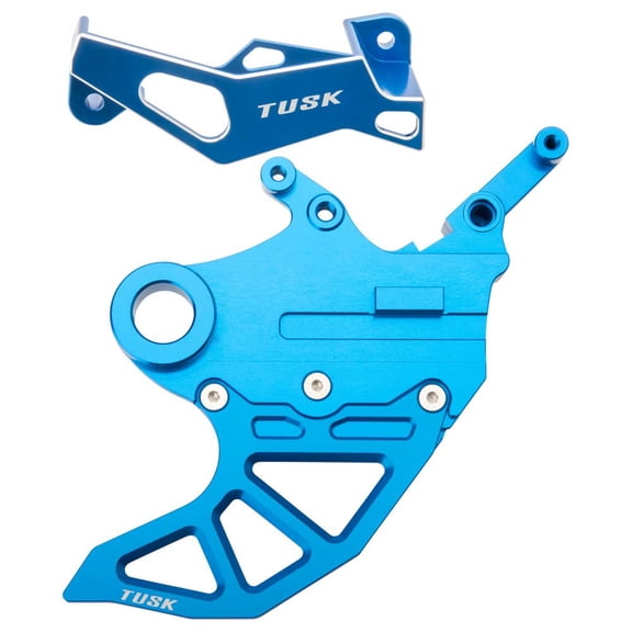 Tusk Rear Brake Caliper Support w/ Brake Disc Guard & Caliper Guard Kit Blue For YAMAHA YZ250F 2009-2022
