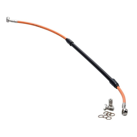 Tusk Rear Motorcycle Steel Braided Brake Line Standard Length Orange For GASGAS EC 250 (Fuel Injected) 2022-2024