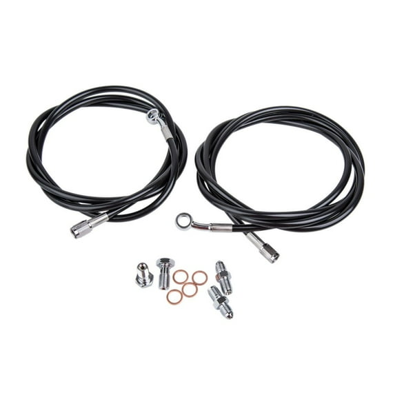 Tusk Rear UTV Steel Braided Brake Line Standard Length Black For Polaris RZR XP Turbo FOX Edition 2018
