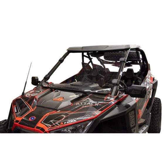TUSK Removable Full Windshield Clear - Scratch Resistant for use with Polaris Roof for Polaris RZR Turbo R Premium 2022-2023