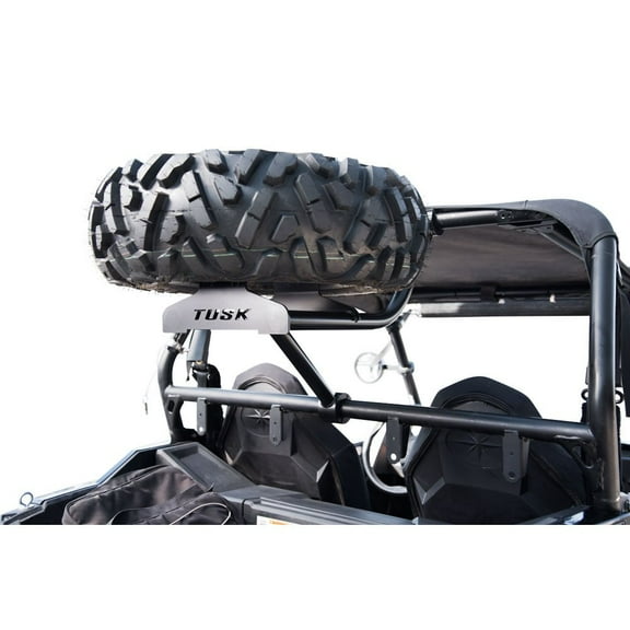 Tusk Spare Tire Carrier 12" + Wheels Compatible with Polaris RZR S 900 2015-2020/RZR 900 Trail 2014-2020/RZR S 1000 2016-2020