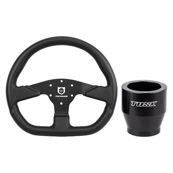 Tusk Steering Wheel Hub with Pro Armor Steering Wheel "D" Shaped Steering Wheel For Polaris RZR XP 4 Turbo FOX Edition 2018