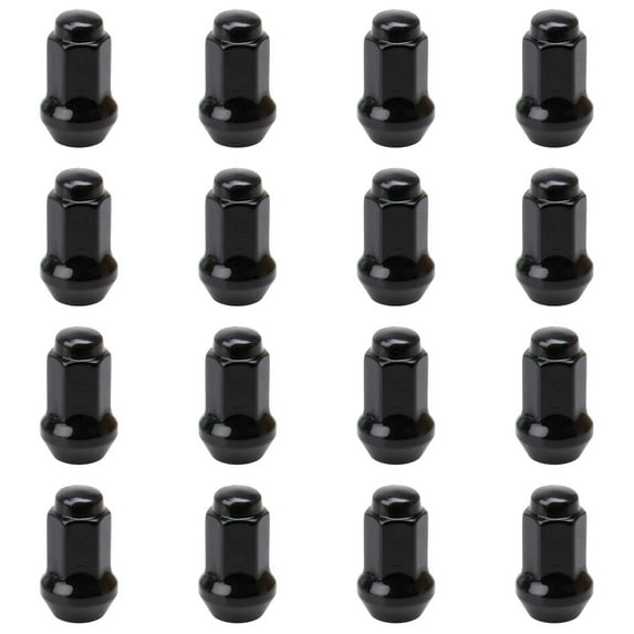 Tusk Tapered 10mm x 1.25mm Thread Pitch, w/ 14mm Head Black Lug Nuts Fits: Honda Rancher ES 400 4 x 4 2004 - 2006 (Pack of 16)