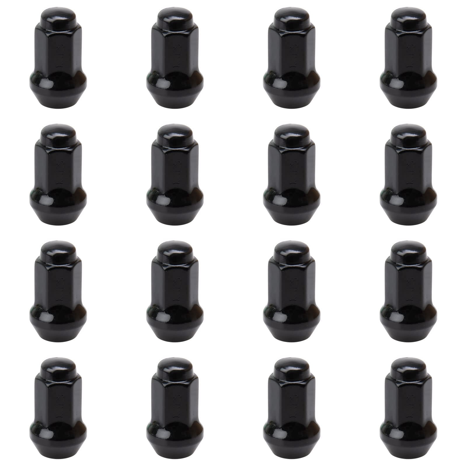 Tusk Tapered 10mm x 1.25mm Thread Pitch w/ 14mm Head Black Lug Nuts Fits: Kymco MXU 700i 2013 (Pack of 16)